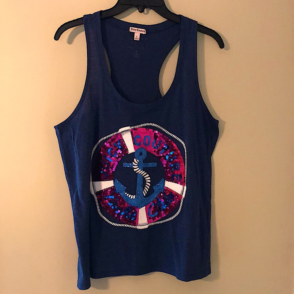 Juicy Couture “Yacht Club” Large Blue Tank Top